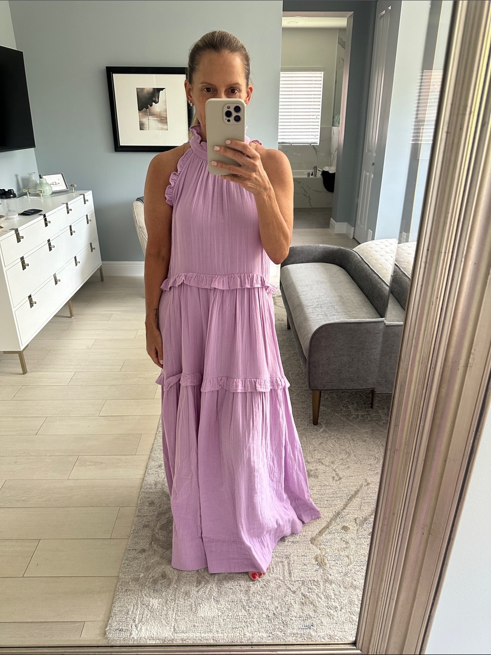 Me and Em lavender gauze maxi dress